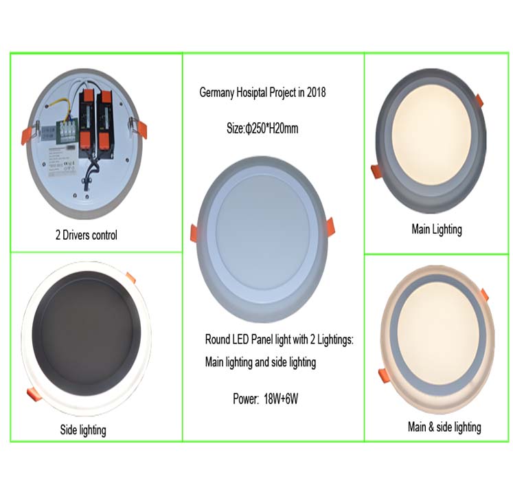 Round led panel with 2 drivers